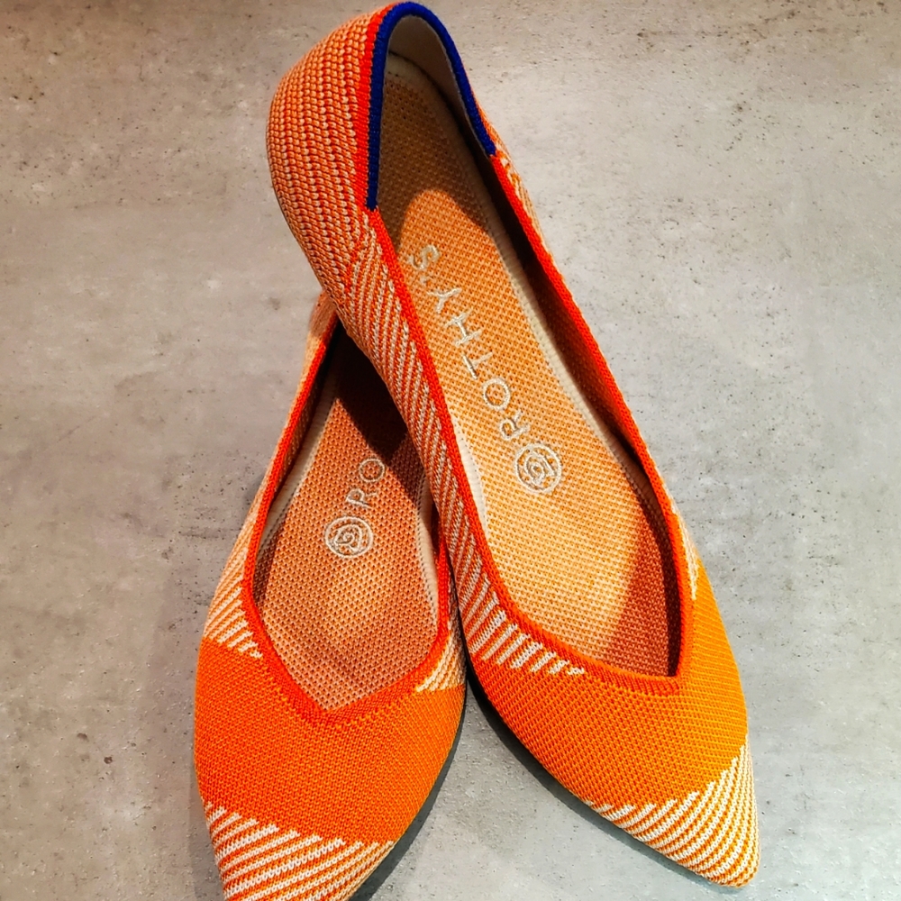 Rothys Sherbet Orange Pointed Flats